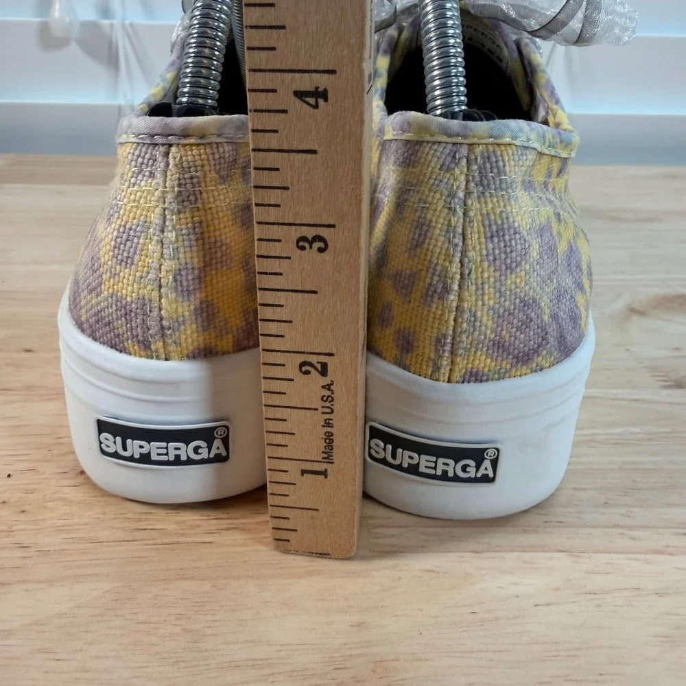 Superga x LoveShackFancy Platform Sneakers Women's Yellow Floral Low Top - 6.5